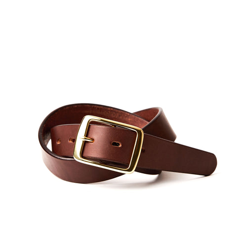 The Classic Belt/Full Buckle- Medium Brown 1 3/8