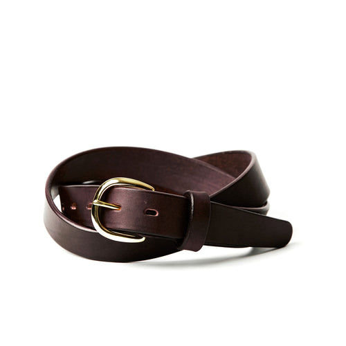 The Dress Belt/Round Buckle- Havana Brown 1 3/16