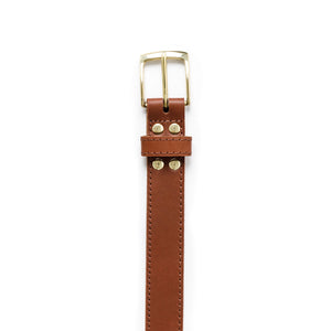 The Midtown Belt (Stitched) Square dress buckle Woodlands Tan 1 3/16" (30mm)