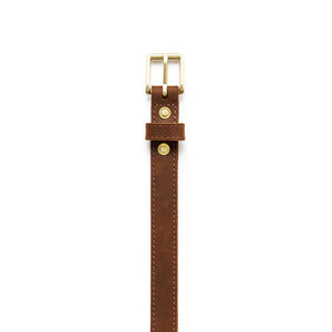 The Slim Chino Belt (Stitched) - Nubuc Brown 1" (25mm)