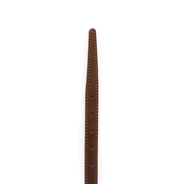 Load image into Gallery viewer, The Skinny Belt (Stitched) - Nubuc Brown 3/4&quot; (20mm)
